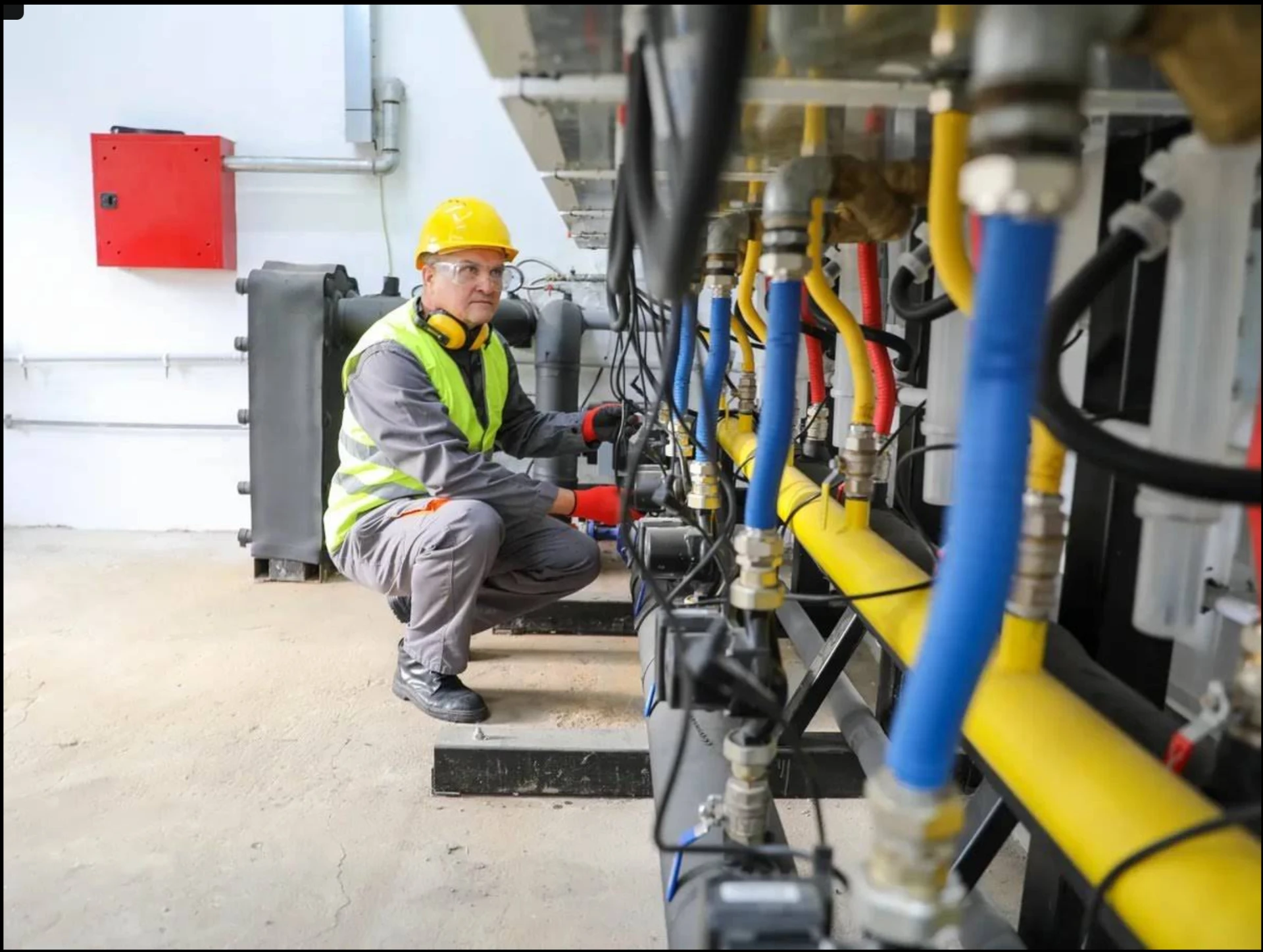 Commercial plumbing installation pipework