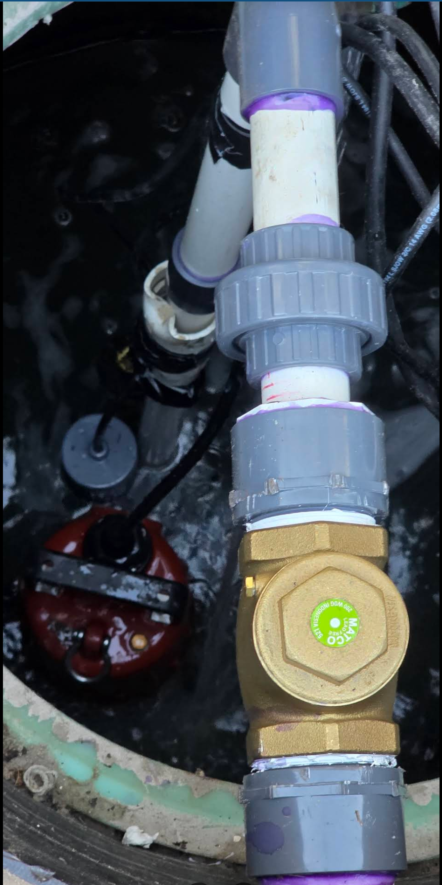 Water supply plumbing and pump connections